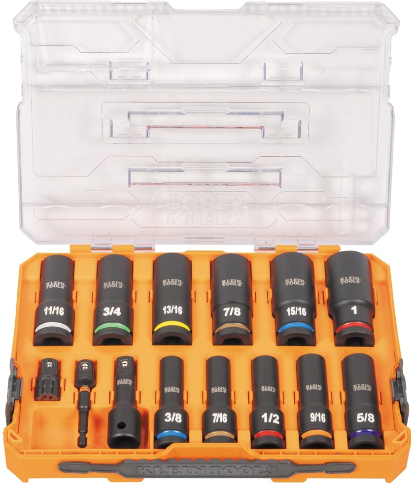 KNECT 1/2-Inch Drive Deep Well Impact Socket Set, 14-Piece