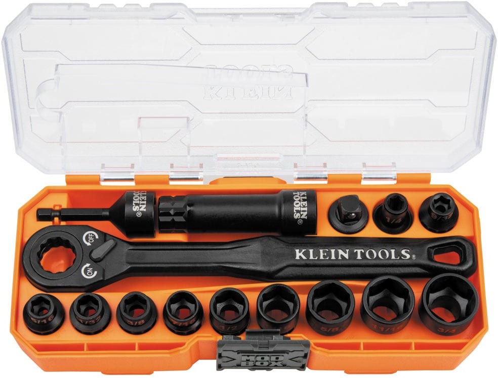 KNECT 3/8-Inch Drive Impact-Rated Pass Through Socket Set, 15-Piece