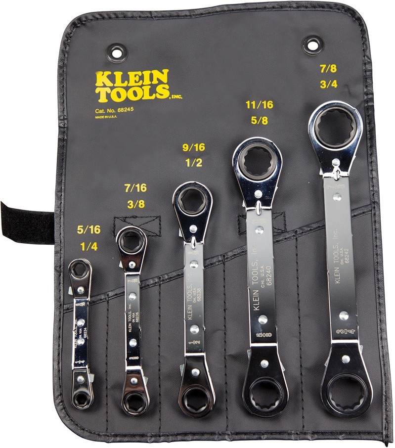 Reversible Ratcheting Box Wrench Set, 5-Piece