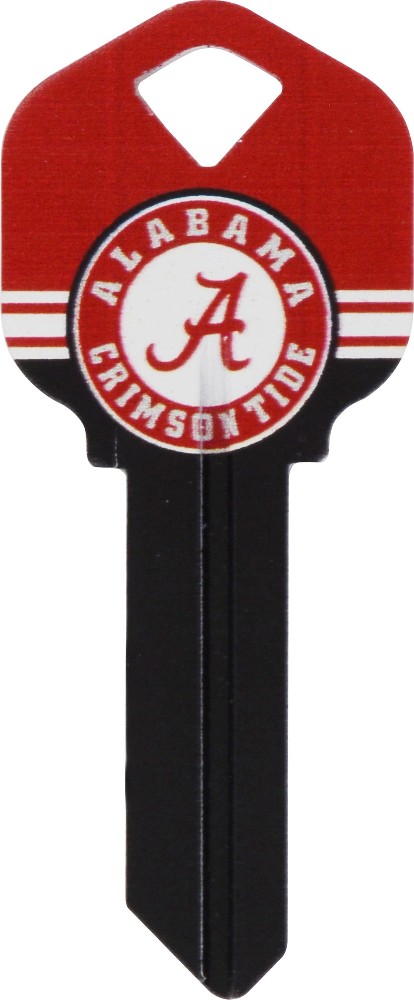 Alabama Crimson Tide Multicolored Sports key Brass House/Entry Key Blank
