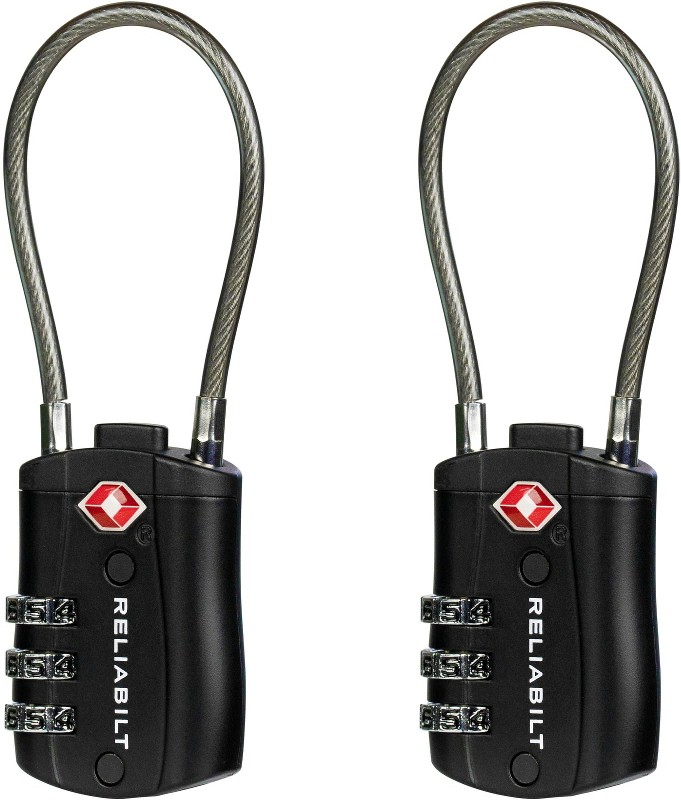 Adjustable Combination Padlock, 1-1/4-in Wide x 2-in Shackle, TSA Accepted (2-Pack)