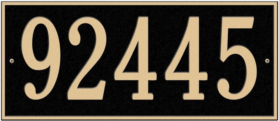 10-in H x 23-1/4-in W Black/Gold Aluminum Address plaque