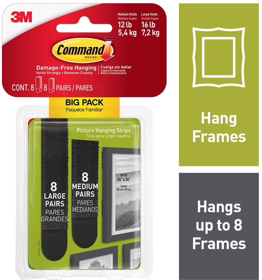 Foam 12-lb Capacity Damage-free picture hanger 16 - Pack