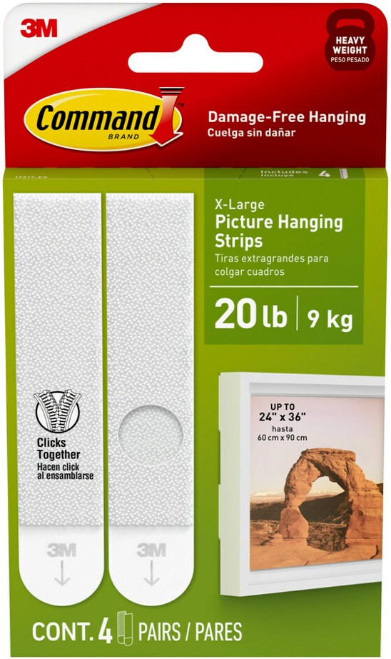 Foam 20-lb Capacity Damage-free picture hanger 4 - Pack