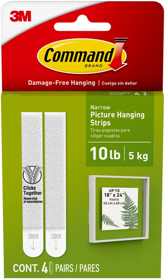 Foam 12-lb Capacity Damage-free picture hanger 4 - Pack