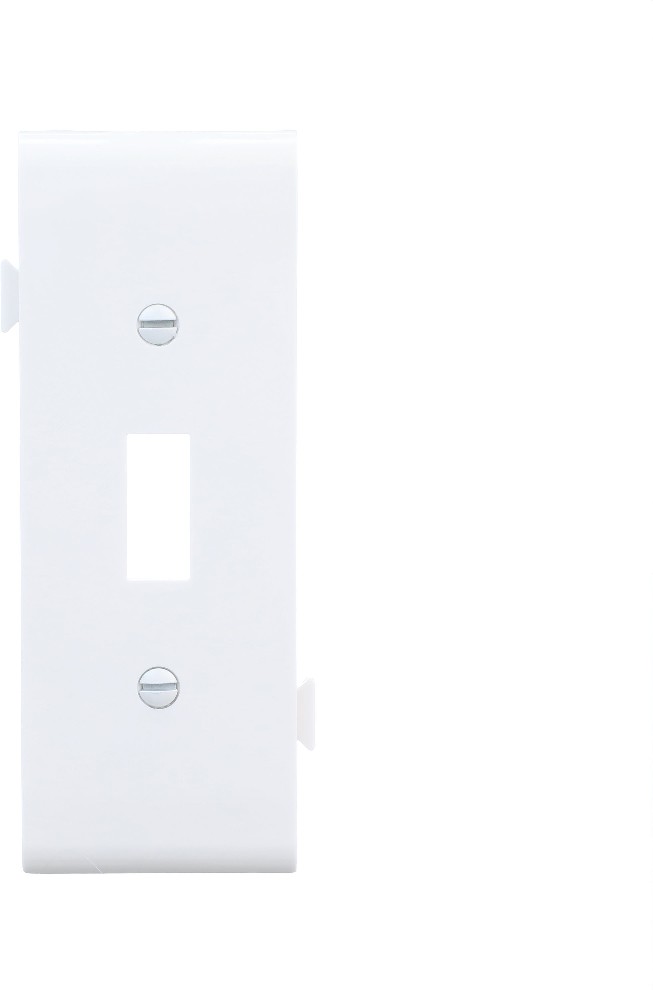 1 -Gang Midsize Size White Polycarbonate Indoor Toggle Wall Plate