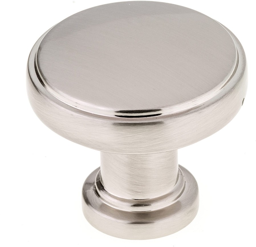 Crestmont 1-5/16-in Brushed Nickel Round Contemporary Cabinet Knob