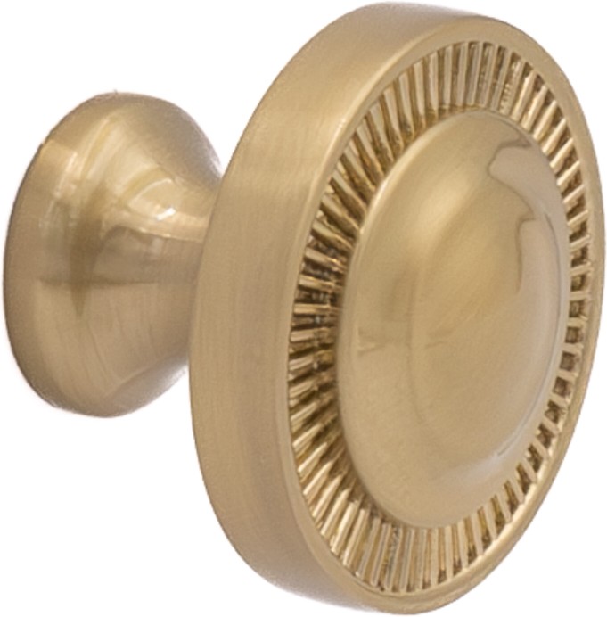 Minted 1-1/8-in Satin Brass Round Transitional Cabinet Knob