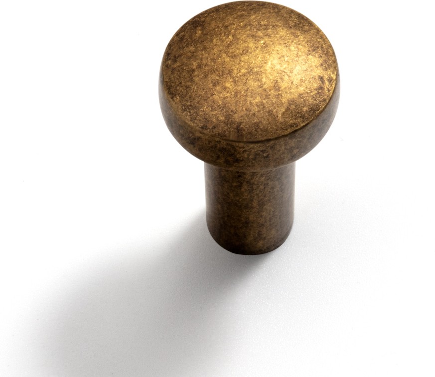 4/5-in Antique Brass Round Classic Cabinet Knob 6 -Pack