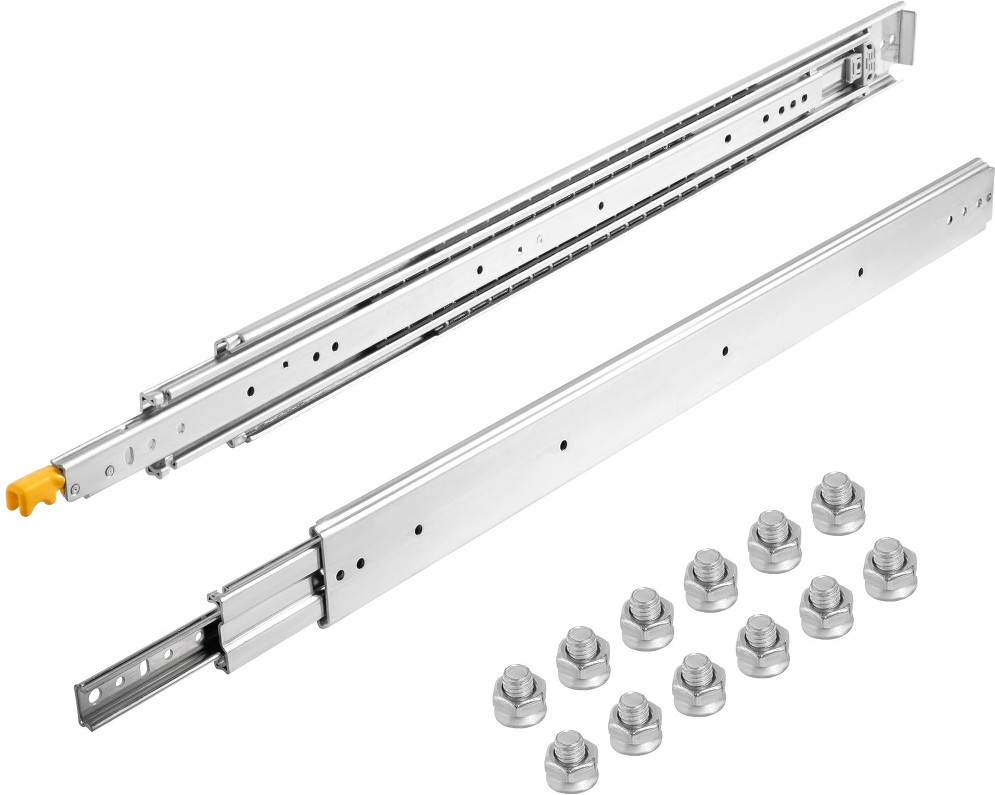 30-in Full extension Soft Close Side Mount Ball bearing 500-lb Load Capacity Heavy Duty Silver Drawer Slide 1 -Pair 2 -Pieces