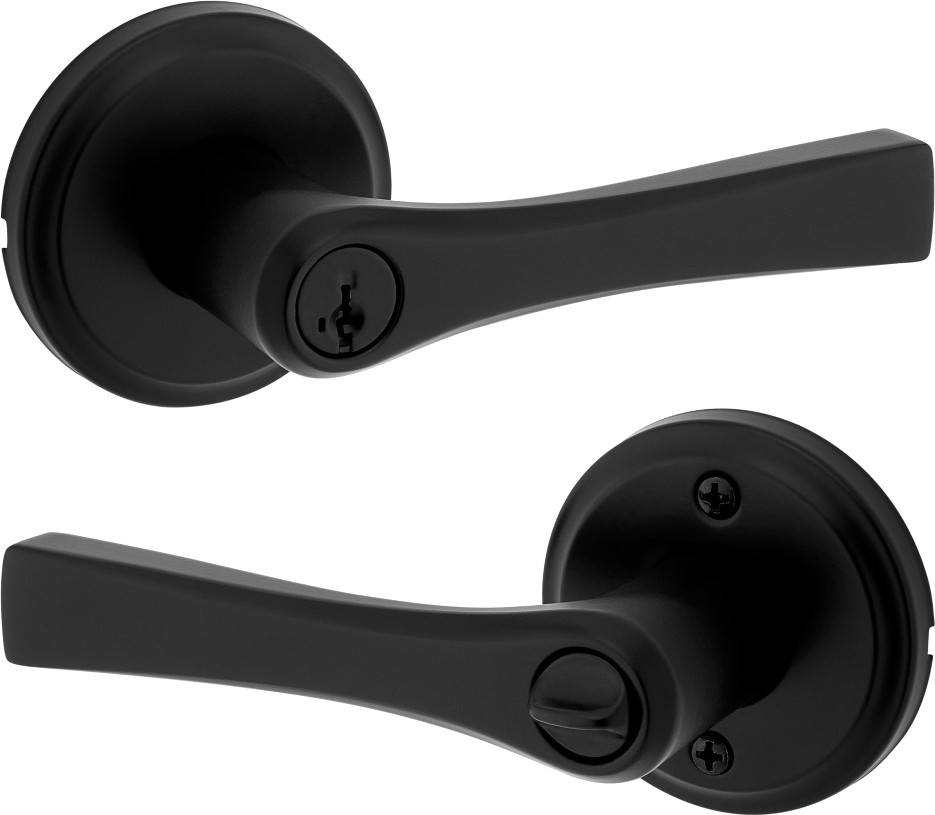 Katella Matte Black Exterior Keyed Entry Door Handle ft. SmartKey Security