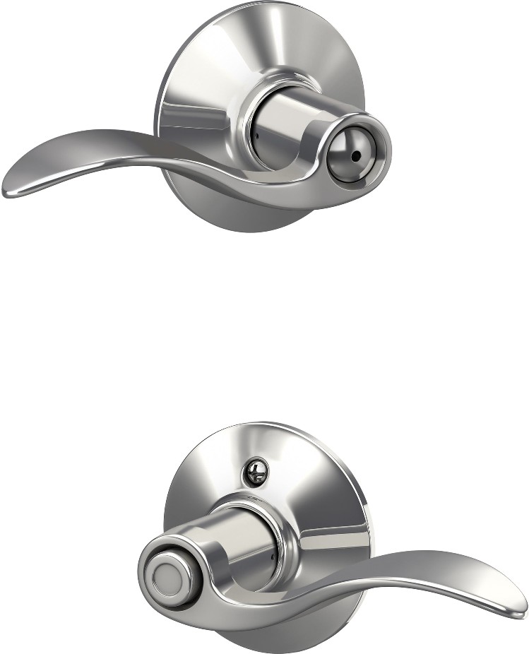 Accent Polished Chrome Interior or Bed/Bath Privacy Door Handle