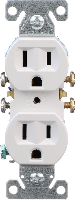 15 -Amp 125-volt Residential Duplex Outlet , White 10 -Pack