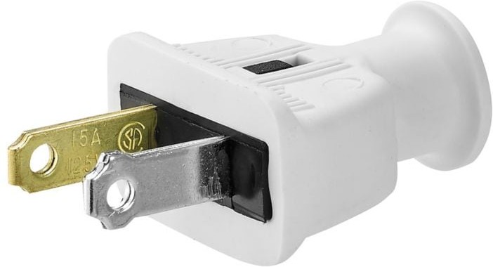 15-Amp 125-Volt NEMA 1-15r 2-wire Polarized General-duty Straight Plug, White