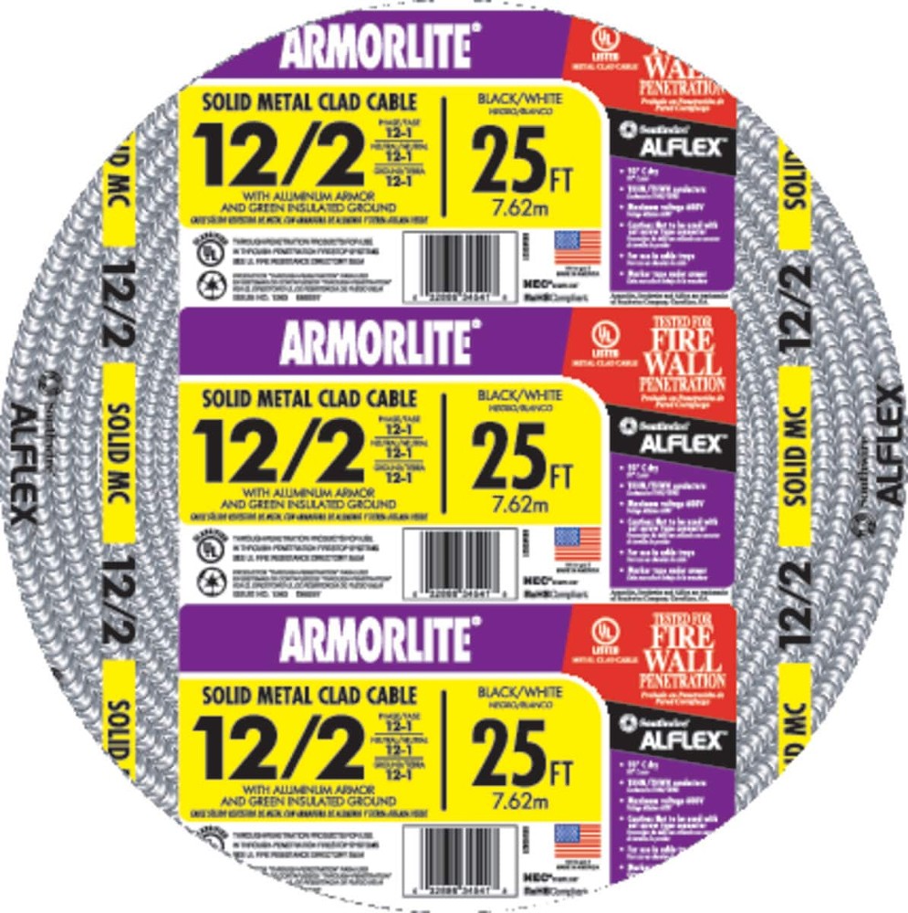 Armorlite 25-ft 12 / 2 Solid Aluminum MC Cable (Metal Clad)
