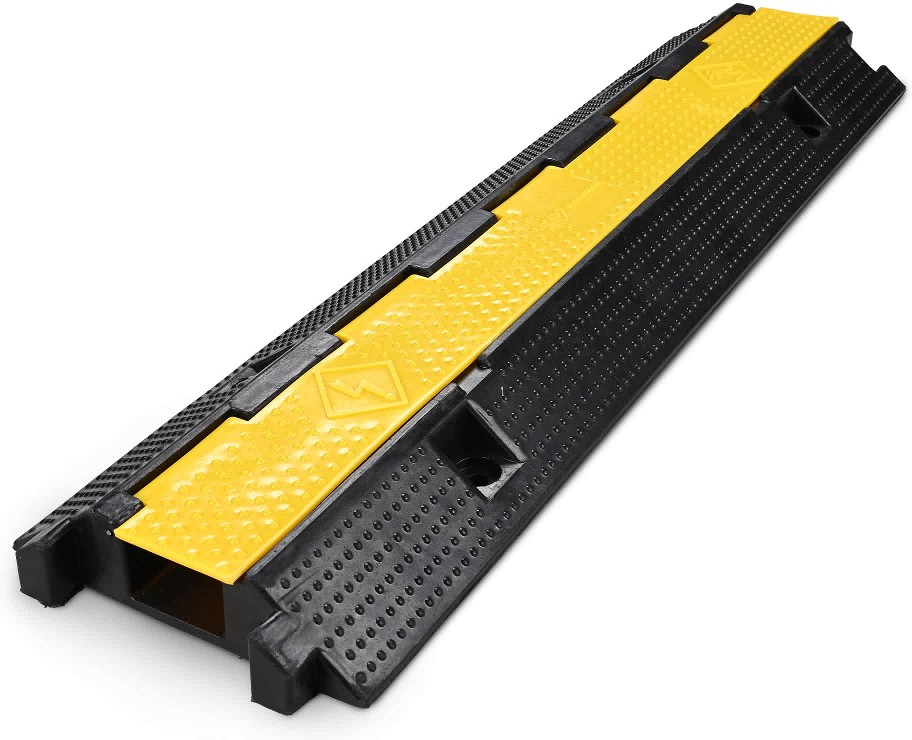 Cable Ramp Protector 1 Channel Garden Hose Protecitive 22000 Lbs Load Capacity Speed Bump for Road Driveway