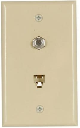 Nylon F-Type Coax/Telephone Wall Jack