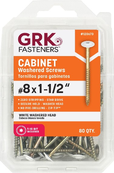 #8 x 1-1/2-in Polymer Interior Cabinet mounting screws ( 80 -Per Box )