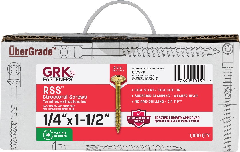 RSS 1/4-in x 1-1/2-in Polymer Exterior Wood screws ( 1000 -Per Box )