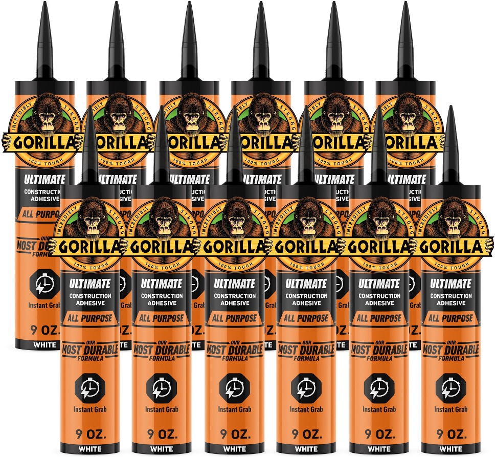 Ultimate Polymer-based White Multi-use Interior/Exterior Construction Adhesive ( 9-fl oz Fluid Oz) 12 -Pack