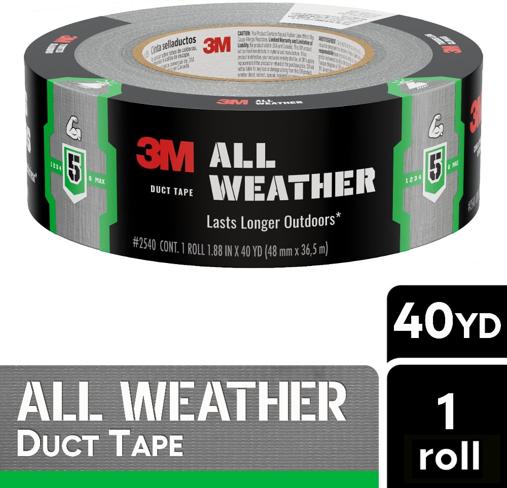 All Weather Gray Rubberized Duct Tape 1.88-in x 40 Yard(s)