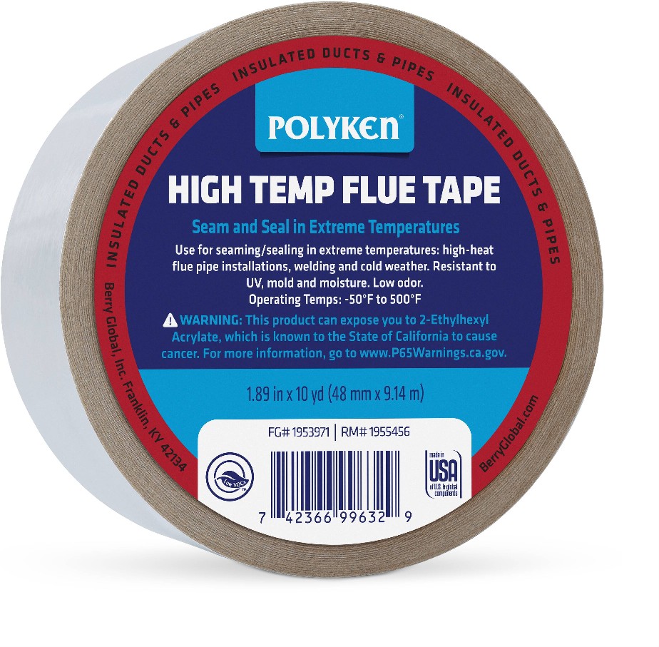 High Temperature Flue Tape HVAC Tape 1.89-in x 10 Yard(s)