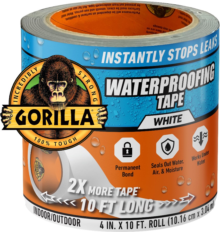 Waterproof Patch Seal White Waterproof Duct Tape 4-in x 10 Feet