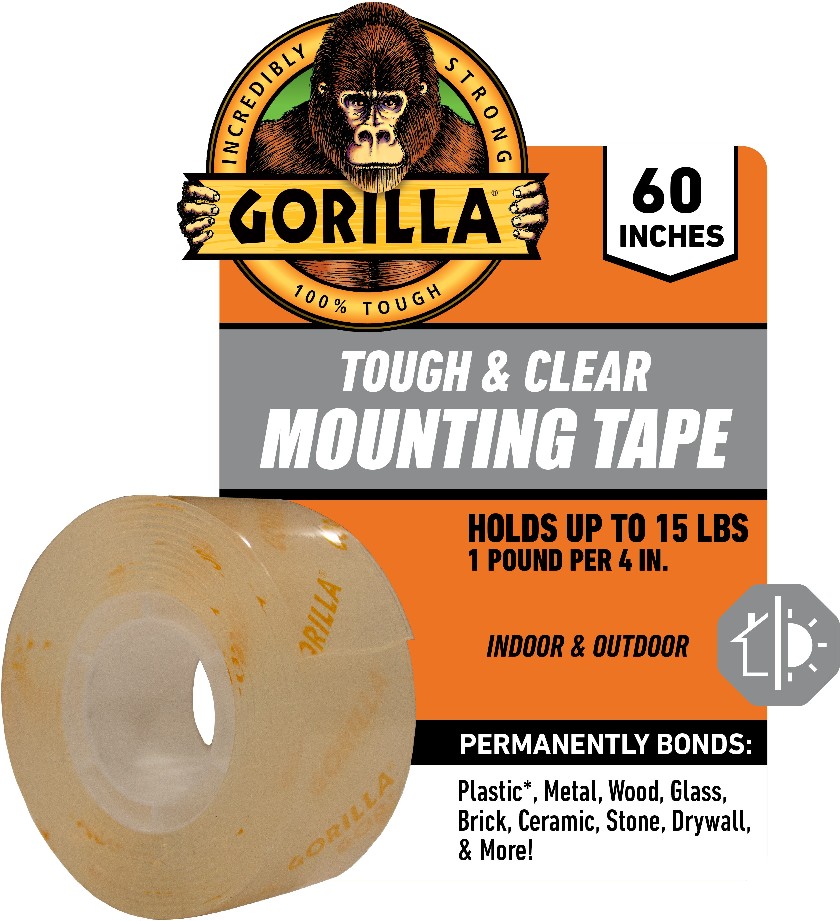 Tough Clear Mounting Tape 1-in x 5 Feet Double-Sided Tape