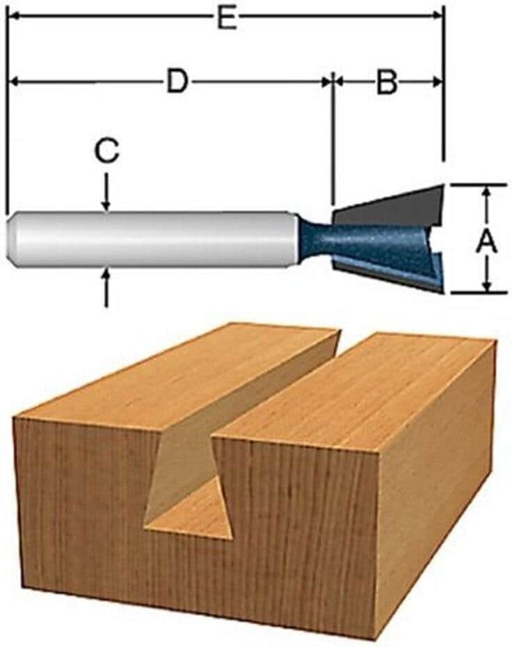 1/2-in Carbide-tipped Dovetail Router Bit