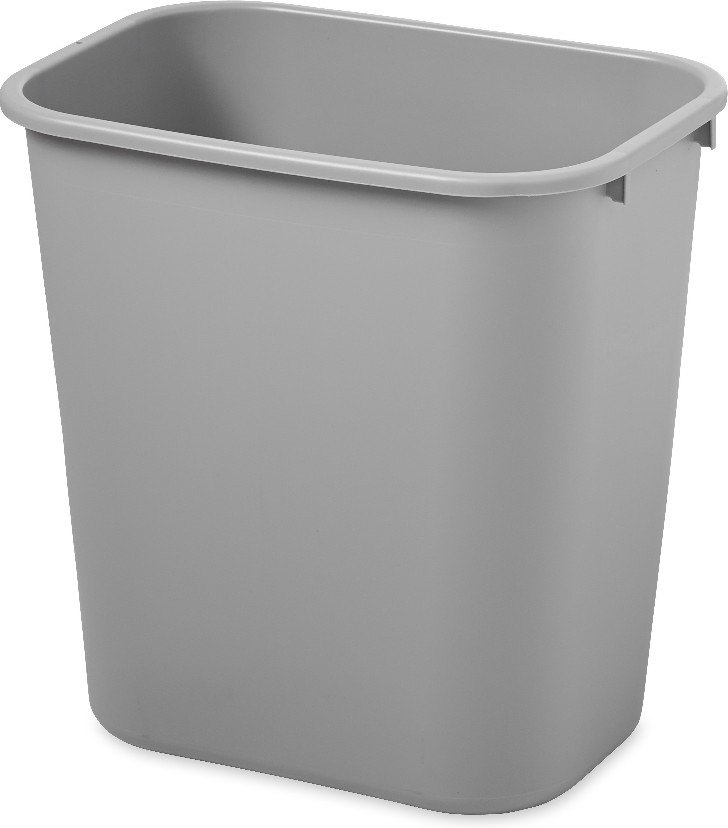 28 Quart Gray Plastic Indoor Kitchen Lidless Trash Can