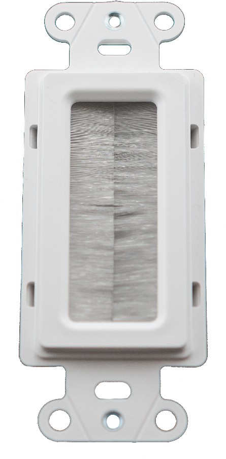 On-Q Brush Cable Access 1 -Gang White Nylon Indoor Wall Plate