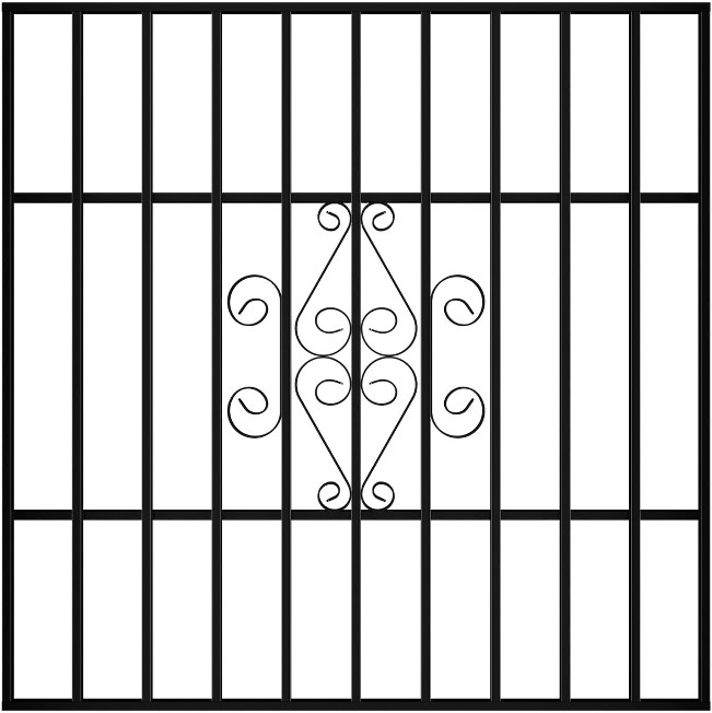 Magnum 36-in x 36-in Black Steel Fixed Window Security Bar