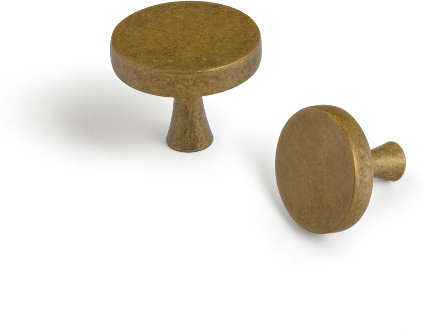 1-1/5-in Antique Brass Cylindrical Classic Cabinet Knob 6 -Pack