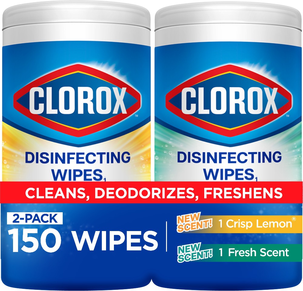 2 -Count Fresh Scent/Lemon Fresh Disinfectant Wipes All-Purpose Cleaner 2 -Pack
