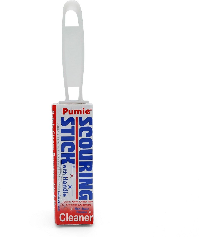 Toilet Bowl Ring Removing Pumice Scouring Stick with Handle Cellulose Scouring pad