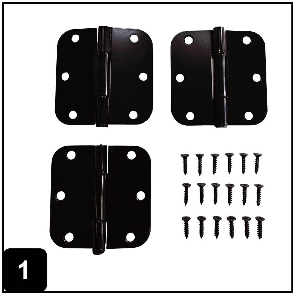 No-Squeak 3-1/2-in H Radius Matte Black Mortise Interior/Exterior Door Hinge 3