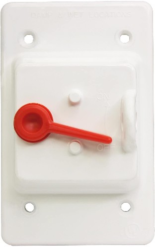 1 -Gang Rectangle White Plastic Weatherproof Electrical Box Cover