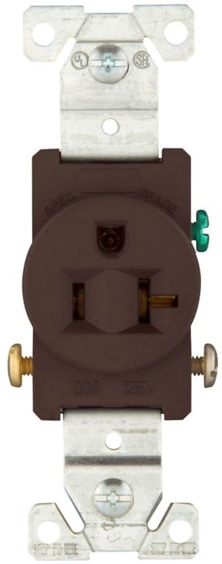 20 -Amp 125-volt Residential/Commercial Round Outlet , Brown