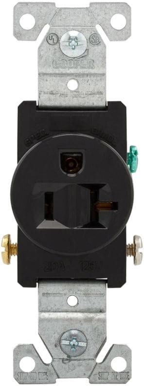 20 -Amp 125-volt Residential/Commercial Round Outlet Receptacles , Black