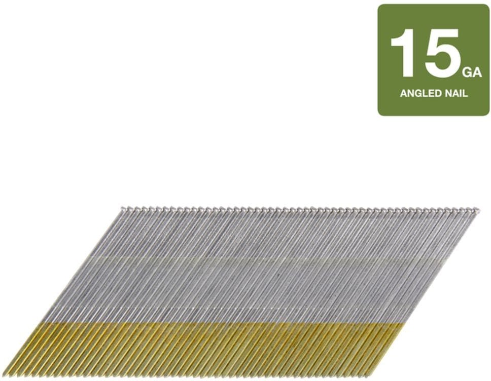 2-1/2-in 15 -Gauge 8d Angled Electro-galvanized Collated Finish nails 1000 -Per Box
