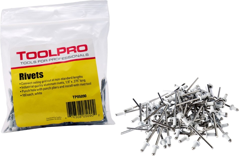 100-Pack 1/8-in White Aluminum Rivet