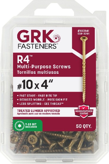 R4 #10 x 4-in Polymer Exterior Wood screws ( 50 -Per Box )