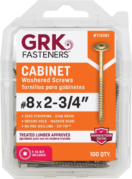 #8 x 2-3/4-in Polymer Interior Cabinet mounting screws ( 100 -Per Box )