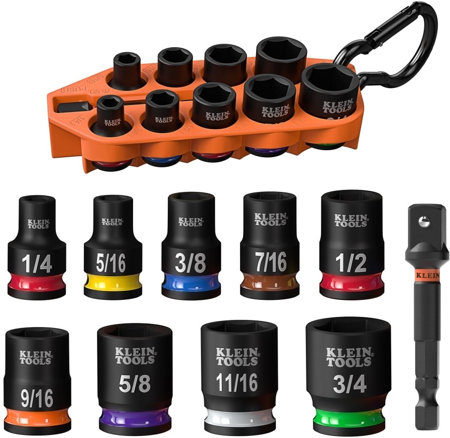 Grab-And-Go Impact Socket Set, SAE, 10-Piece