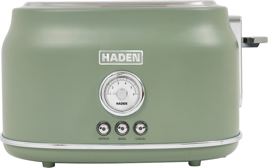 Dorset 2 Slice Wide Slot Stainless Steel Toaster, Cedar Green & Chrome