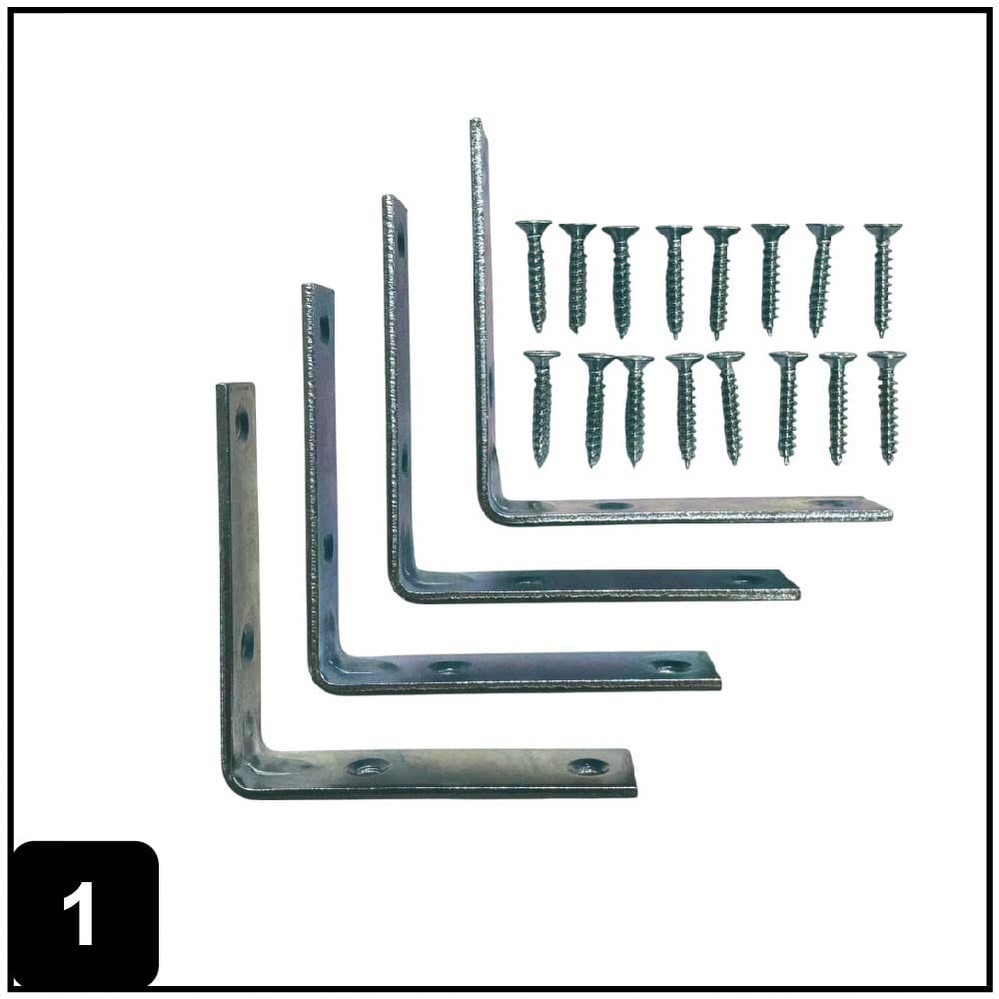 2.5-in x 0.625-in x 2.5-in 2 -Gauge Zinc-plated Steel Corner brace 4 -Pack