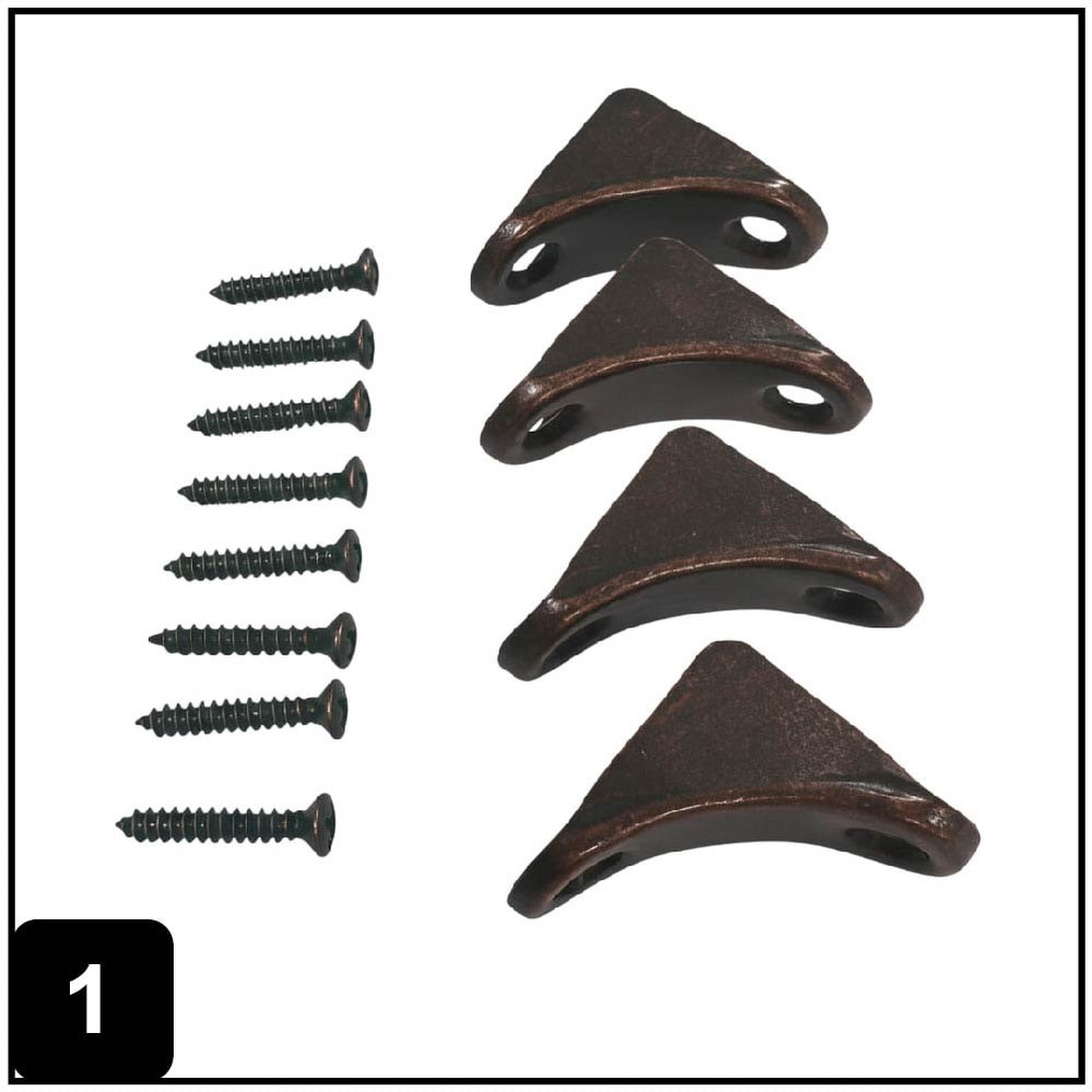 1.375-in x 0.875-in x 1.375-in 1 -Gauge Bronze Steel Chair brace 4 -Pack