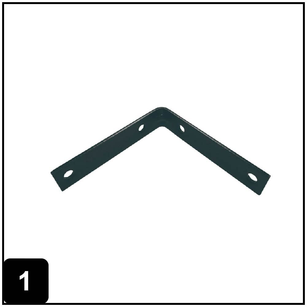 4-in x 0.875-in x 4-in 3 -Gauge Black Steel Corner brace