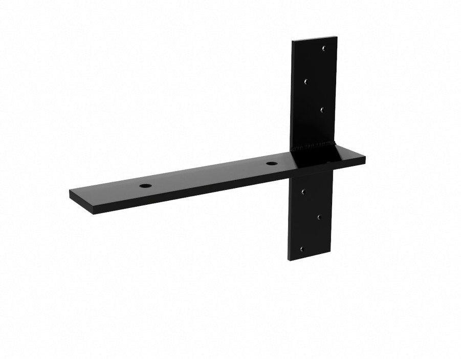 The Original Free Hanging Shelf Bracket 26-in x 2.5-in x 11-in Black Steel Mounting bracket