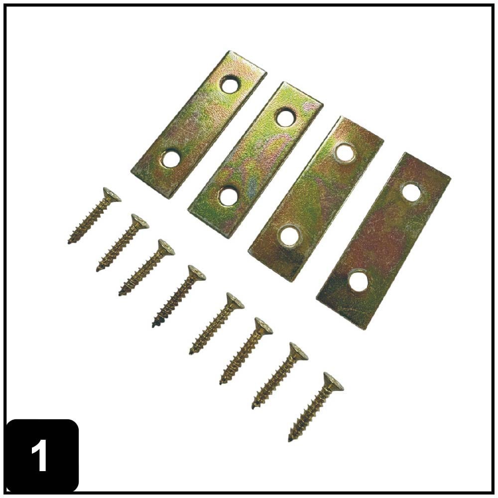 2-in x 0.625-in x 0.06-in 1.5 -Gauge Satin brass Steel Mending brace 4 -Pack